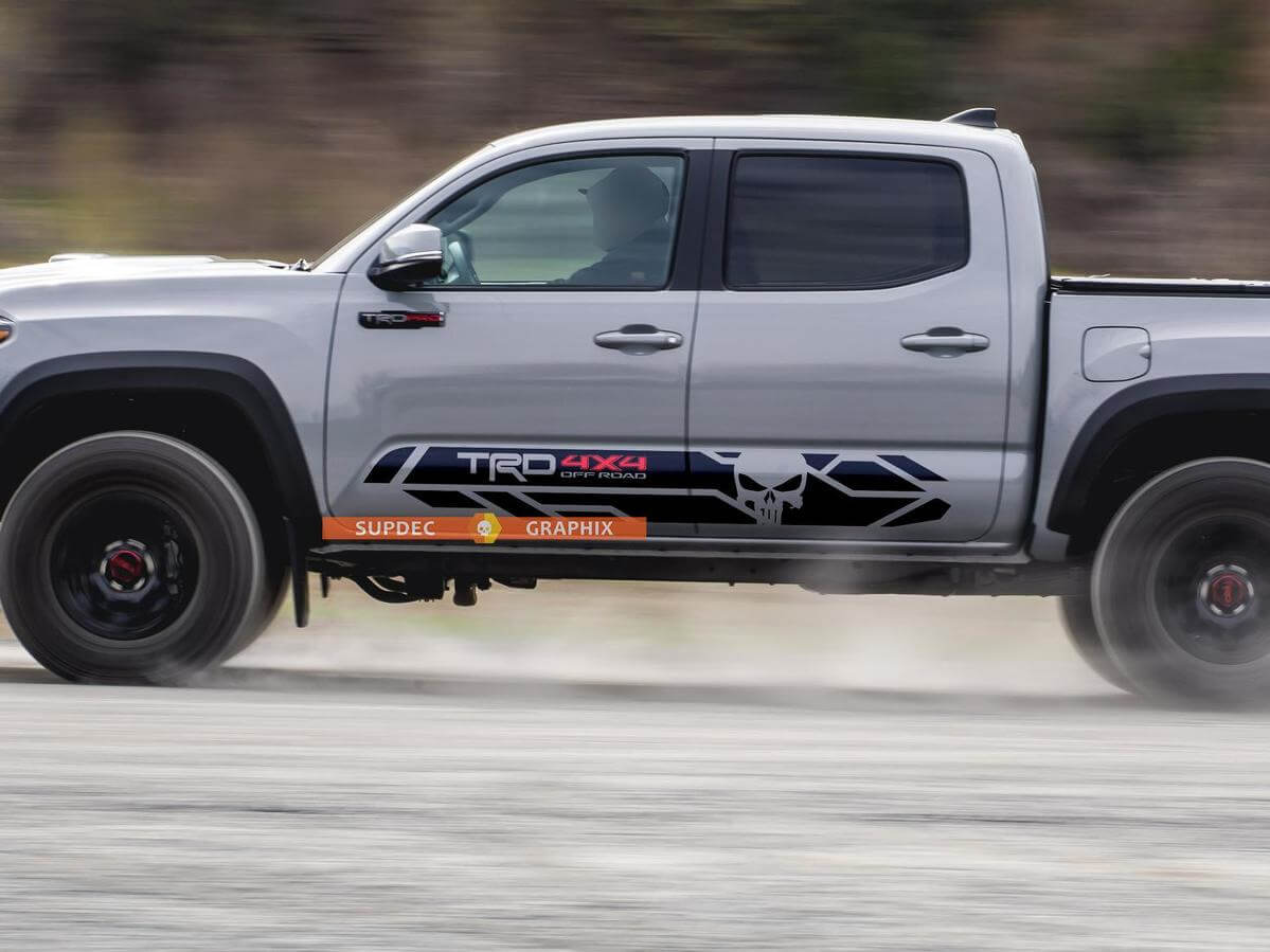 Autocollant en vinyle TRD 4x4 Punisher pour bas de caisse Toyota Tacoma 2016-2019