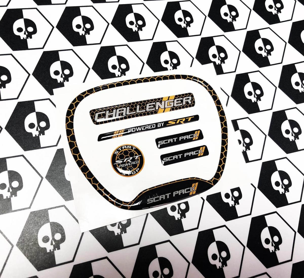 Kit d'autocollants intérieurs bombés style nid d'abeille Scat Pack pour Dodge Challenger 2015+
