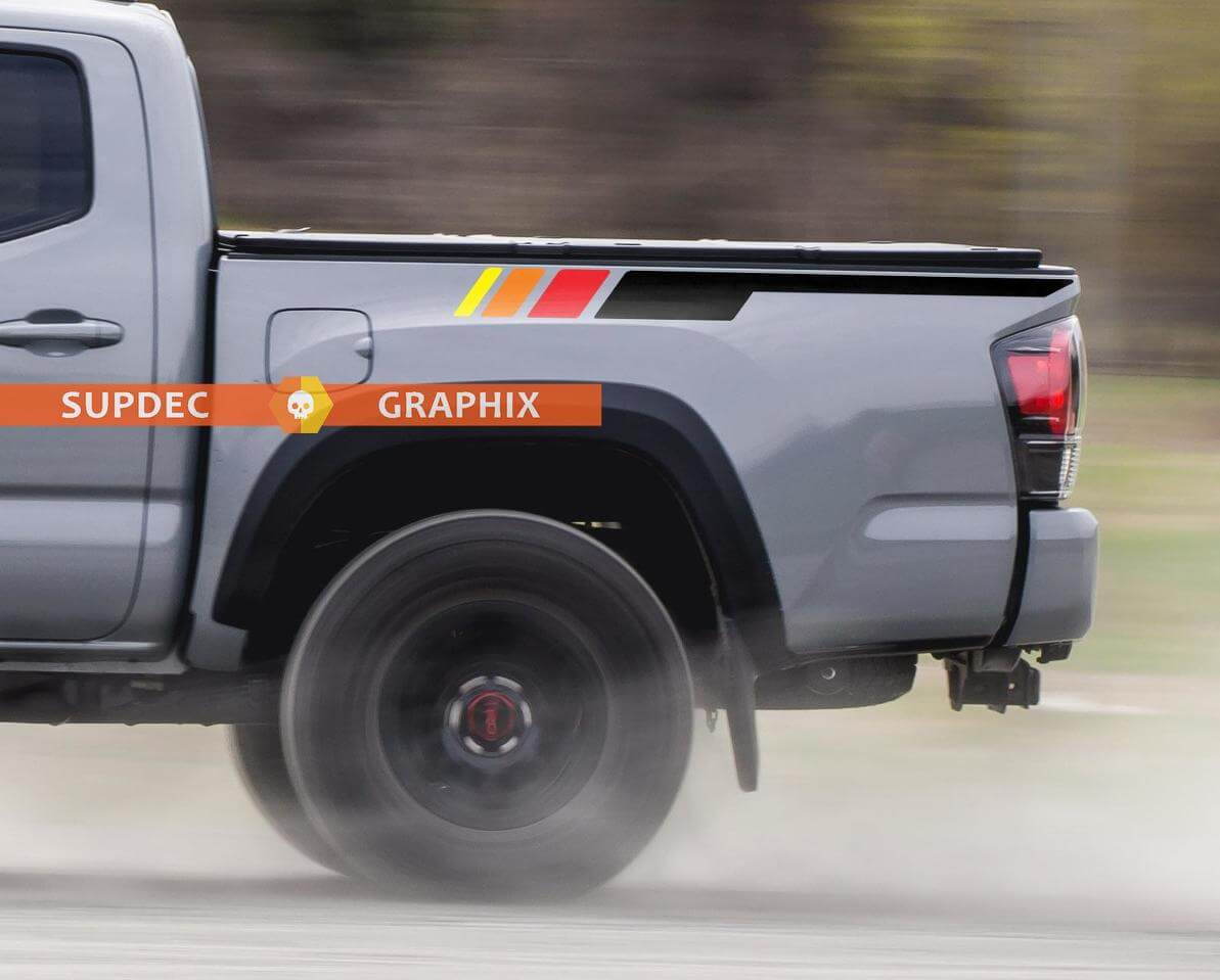 Kit de décalcomanies en vinyle à rayures rétro pour table de chevet Toyota Tacoma 2016-2020