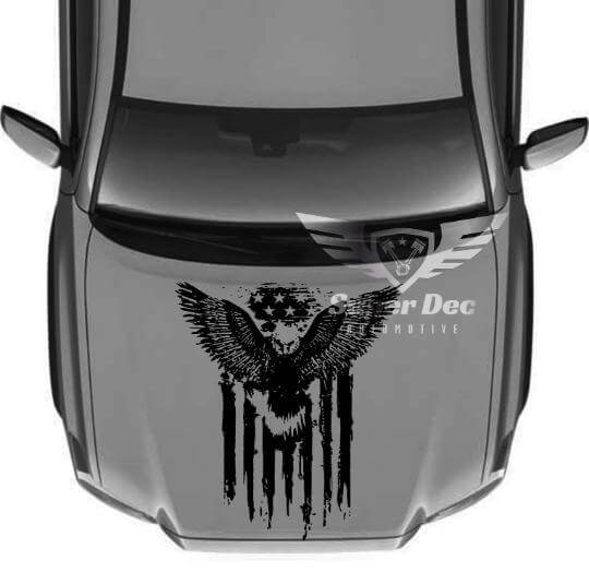 Autocollant en vinyle drapeau américain usé Aigle royal pour Toyota Tacoma Tundra