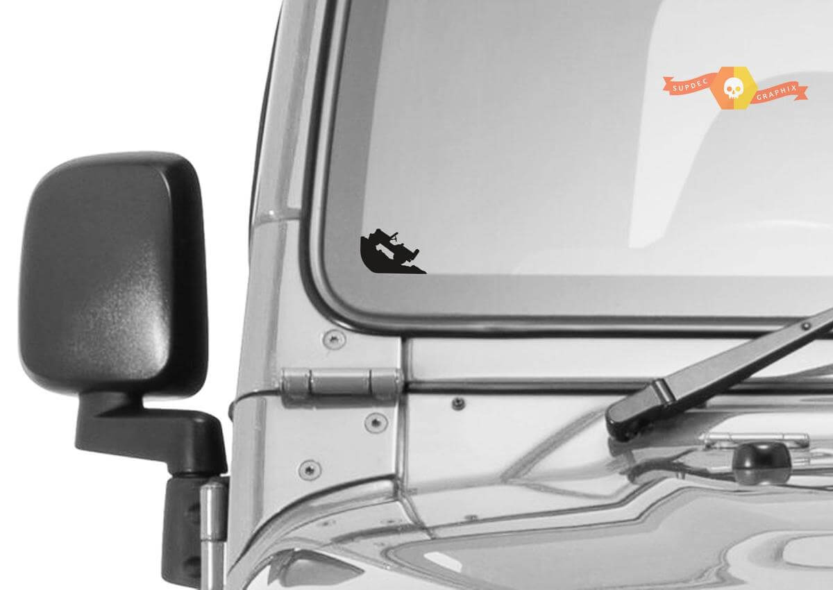 Autocollant vinyle coin de pare-brise œuf de Pâques pour Jeep Wrangler Rock Climber