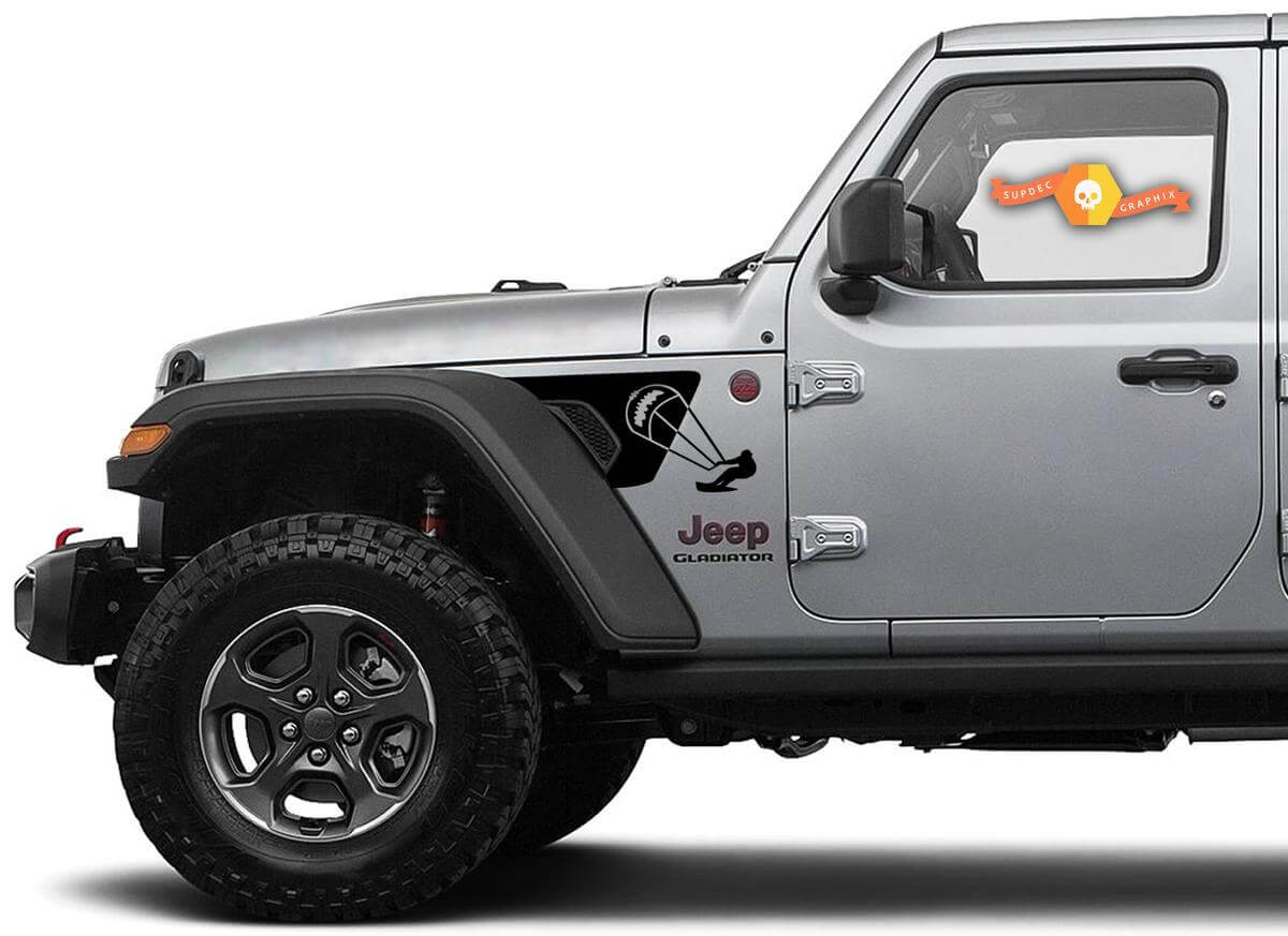 Autocollant en vinyle de soufflet de ventilation Skydiver pour Jeep Wrangler 2018-2021