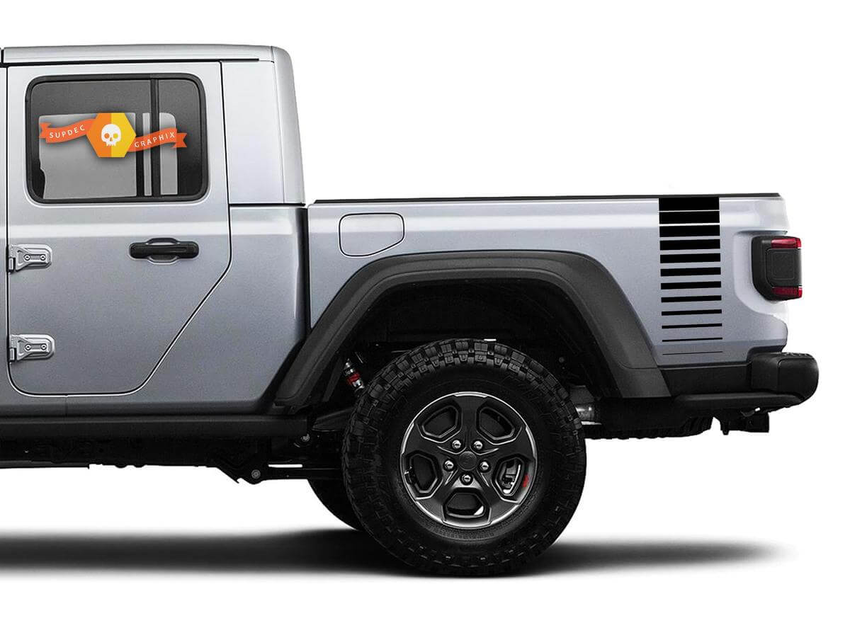 Paire d'autocollants graphiques en vinyle à ligne rayée pour Jeep Gladiator JT