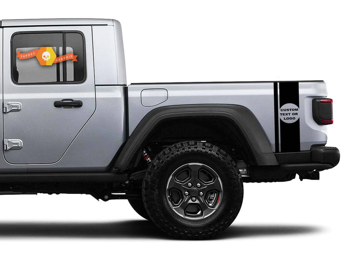 Autocollants en vinyle personnalisés avec texte en bande pour Jeep Gladiator JT