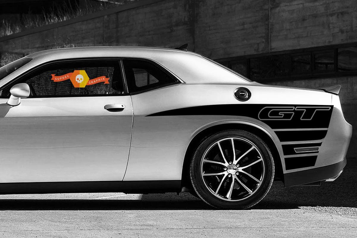 Décalcomanies graphiques en vinyle Dodge Challenger GT à 2 côtés
