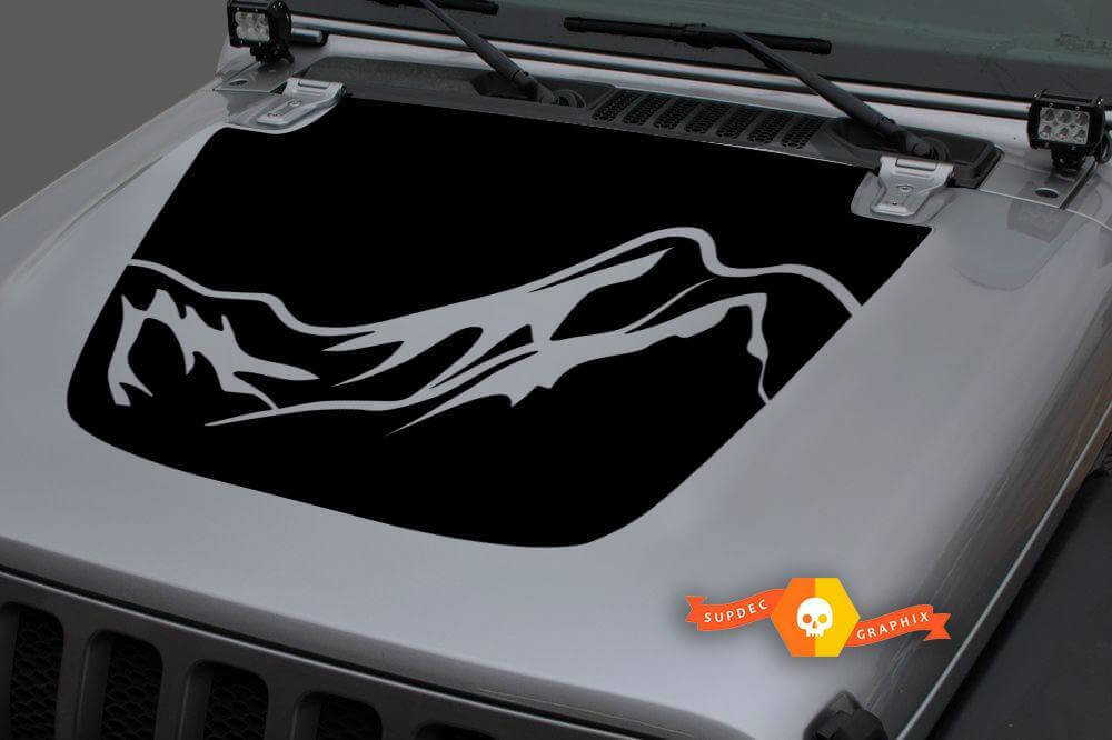 Autocollants en vinyle Montagnes pour capot Jeep Gladiator Wrangler