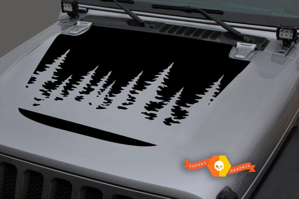 Autocollant vinyle d Capot Wild Forest pour Jeep Wrangler et Gladiator