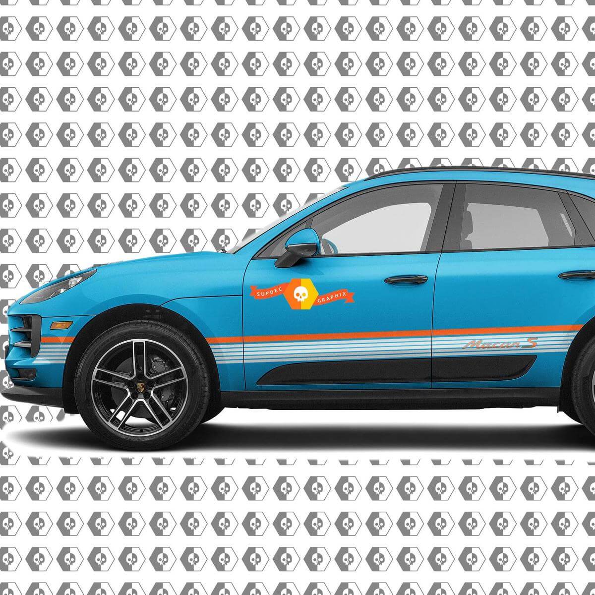 Porsche Macan Macan GTS Macan Turbo Autocollant Bande Latérale 2014–présent 9157