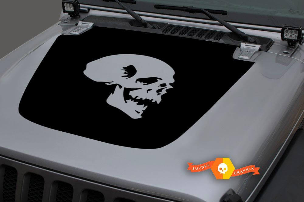 Autocollant en vinyle Tête de Mort pour Jeep Wrangler JL/JLU et Gladiator JT