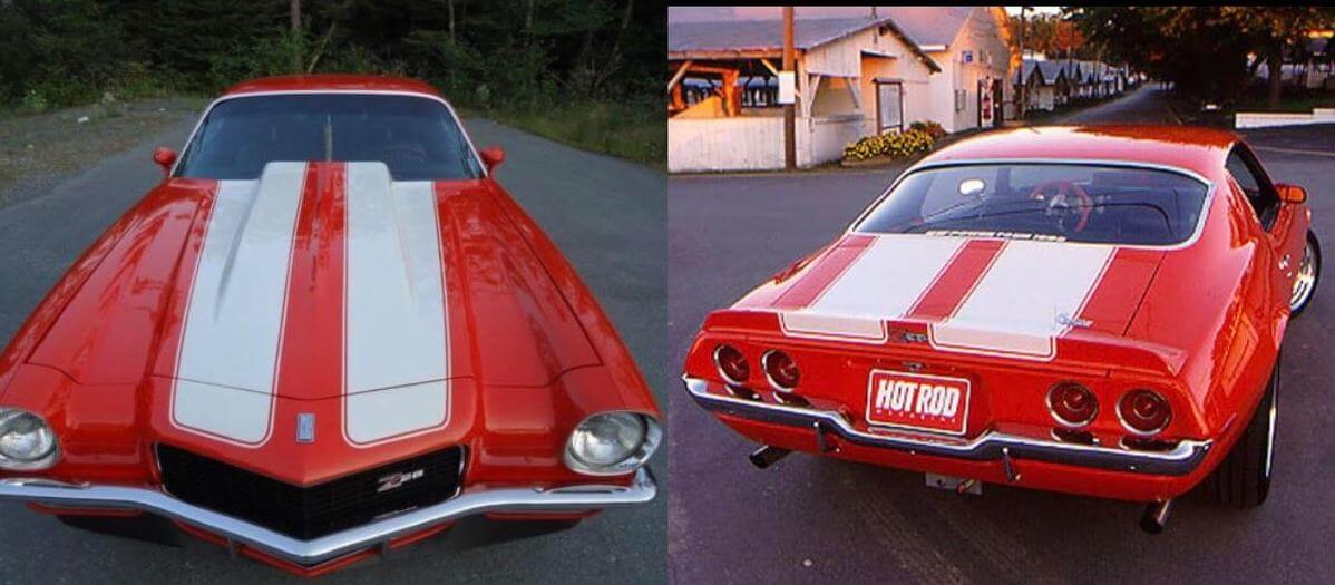 Kit de décalcomanies en vinyle avec bandes doubles pour capot et coffre pour Chevrolet Camaro Z28 1970-73