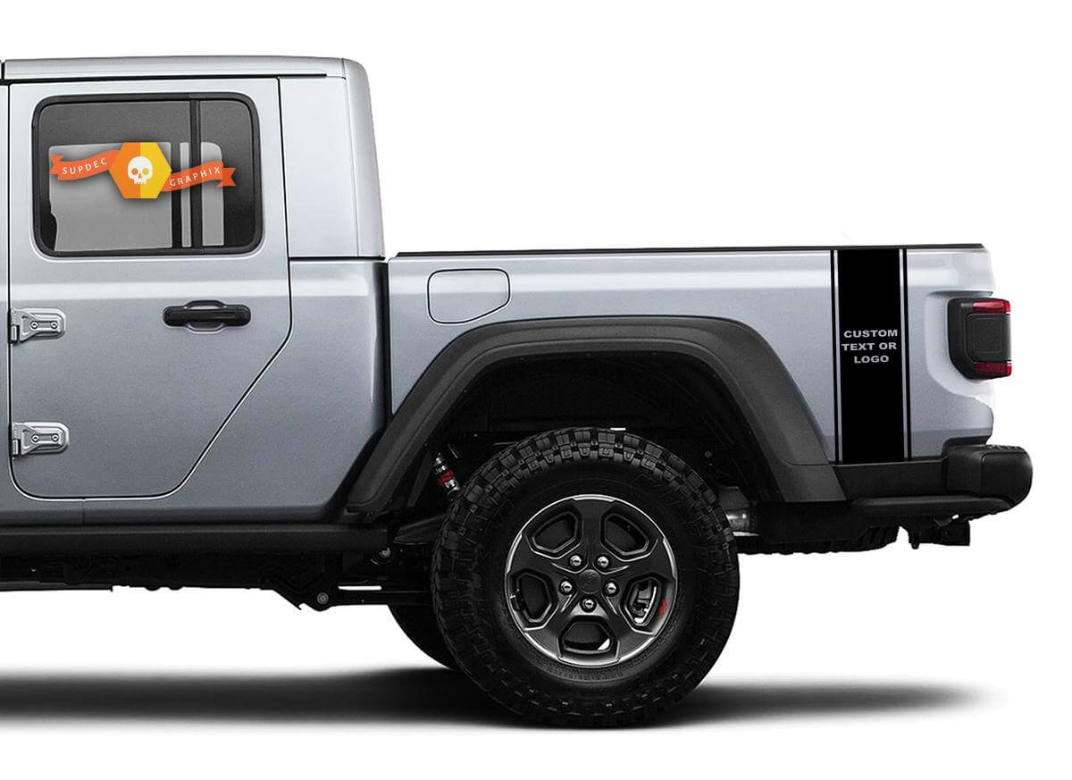 Texte personnalisable Autocollants en vinyle Graphiques Bande Autocollant 3 pour Jeep Gladiator JT