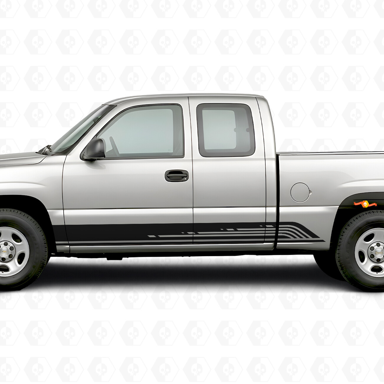 Bandes de Vinyle Contour Parallèle pour Porte & Bas de Caisse pour Chevrolet Silverado 1500 GMT800 1999-2007