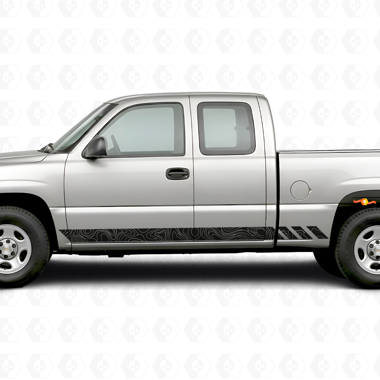 Bandes Vinyle Topographiques pour Portières & Bas de Caisse Chevrolet Silverado 1500 GMT800 1999-2007