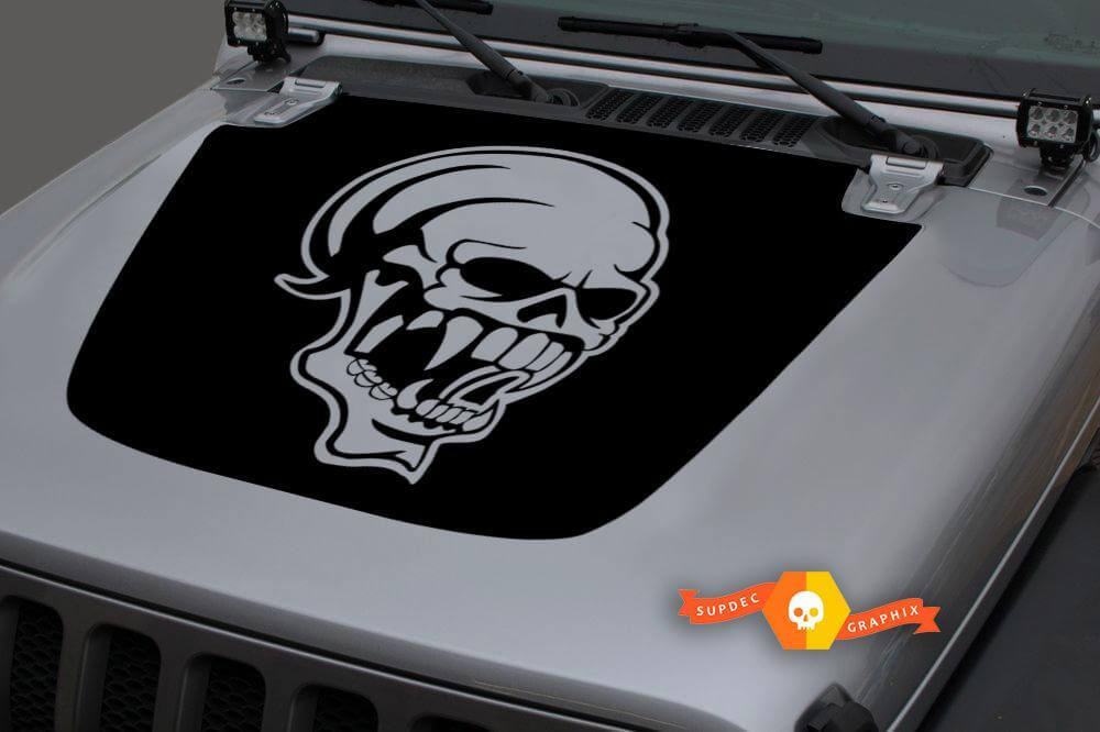 Autocollant vinyle capot camouflage crâne vampire noir pour Jeep Wrangler et Gladiator