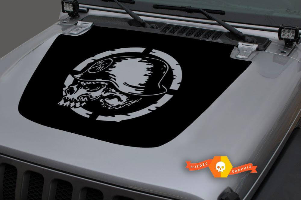 Autocollant en vinyle tête de mort Metal Mulisha pour capot Jeep Gladiator Wrangler