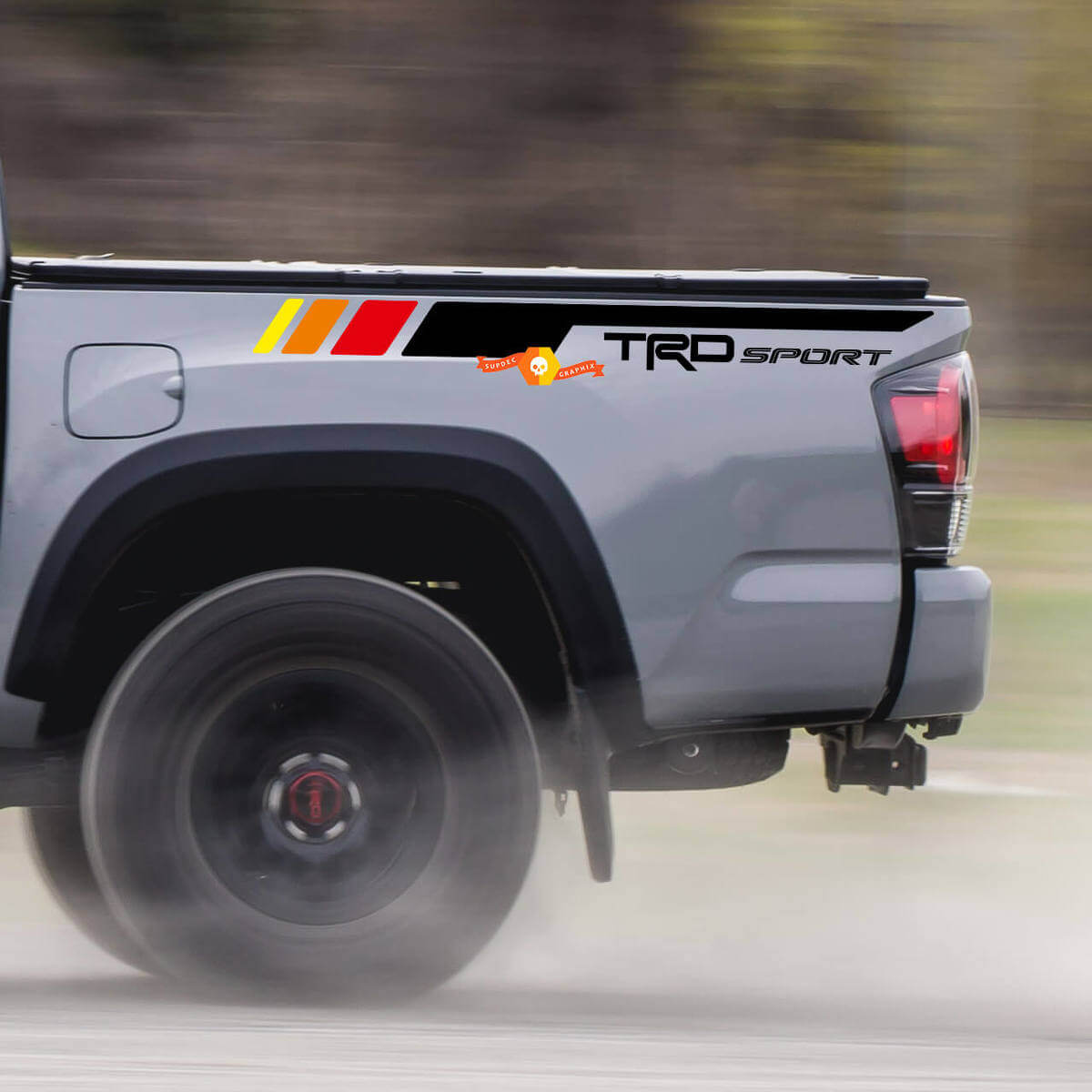 Paire de bandes TRD Sport PRO Off Road Vintage pour autocollants latéraux en vinyle Tacoma adaptés à Toyota Tacoma 2005–2020
