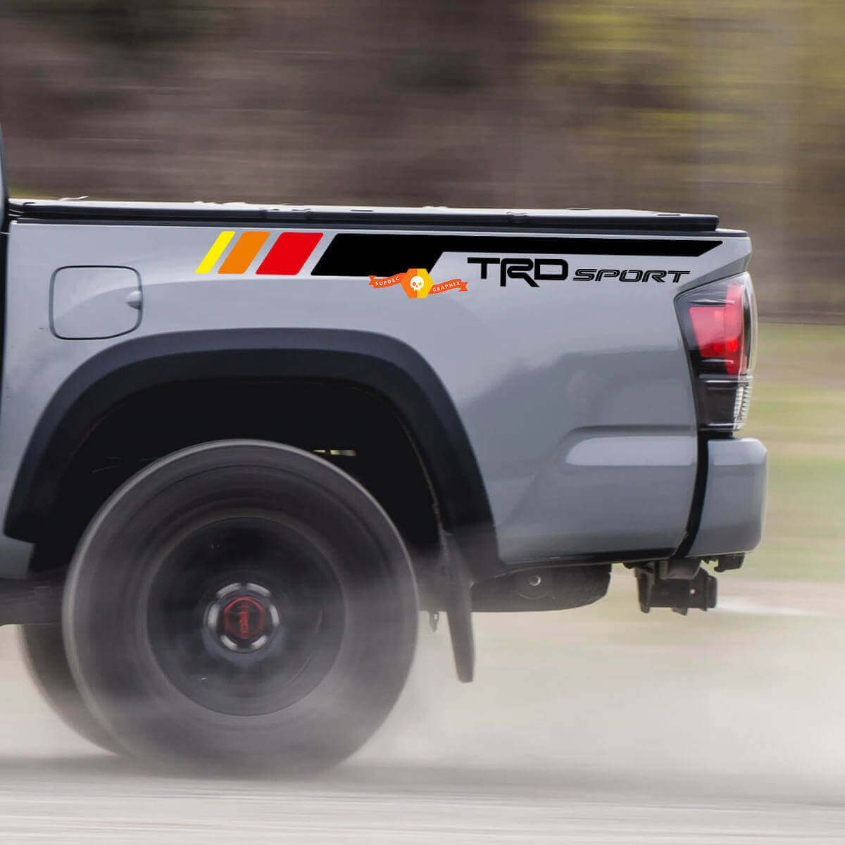 Autocollant vinyle bande rétro TRD Sport pour les flancs de benne Toyota Tacoma 2005-2020