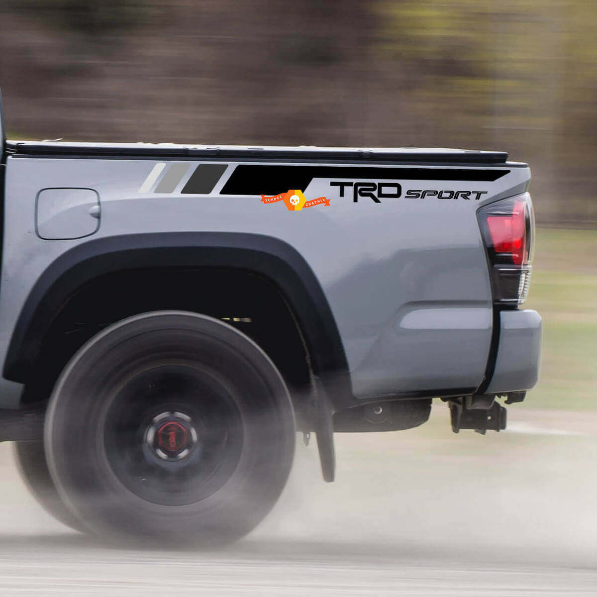 Autocollant en vinyle bande côté lit style sport TRD pour Toyota Tacoma