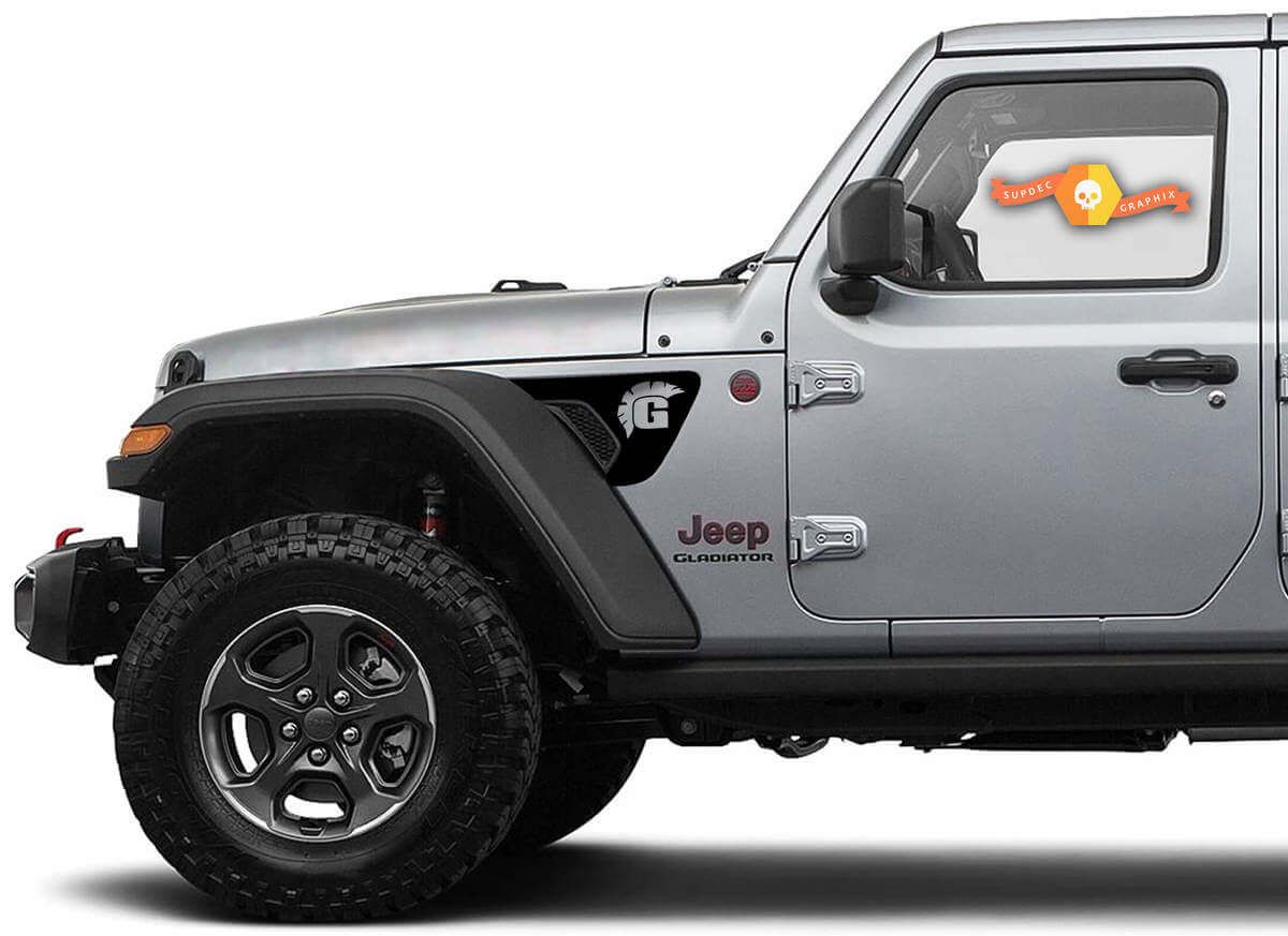 Ensemble d'autocollants de ventilation d'aile G Helmet pour Jeep Wrangler JL/JLU & Gladiator JT