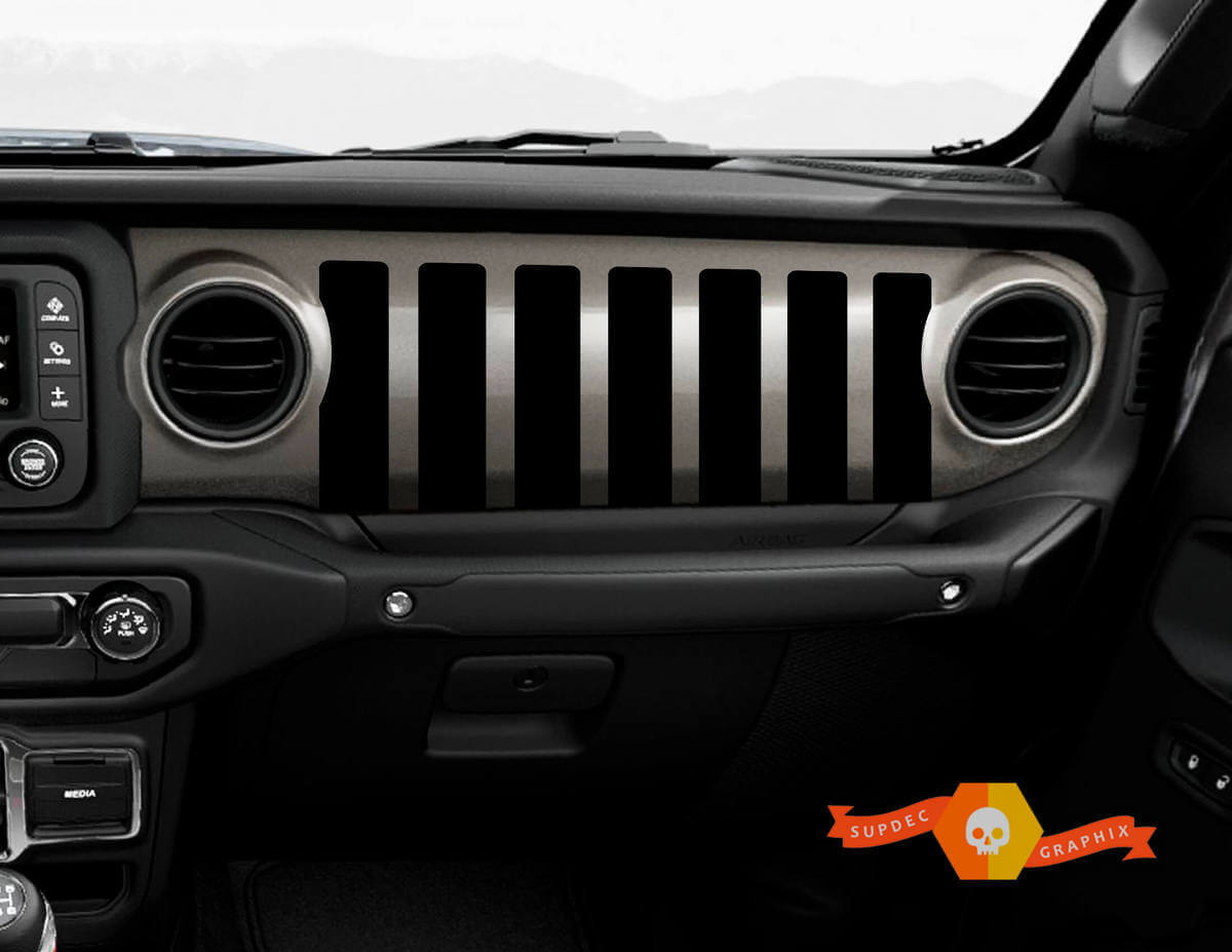 Autocollant en vinyle pour tableau de bord de calandre Jeep Jeep Gladiator Rubicon JL JLU JT