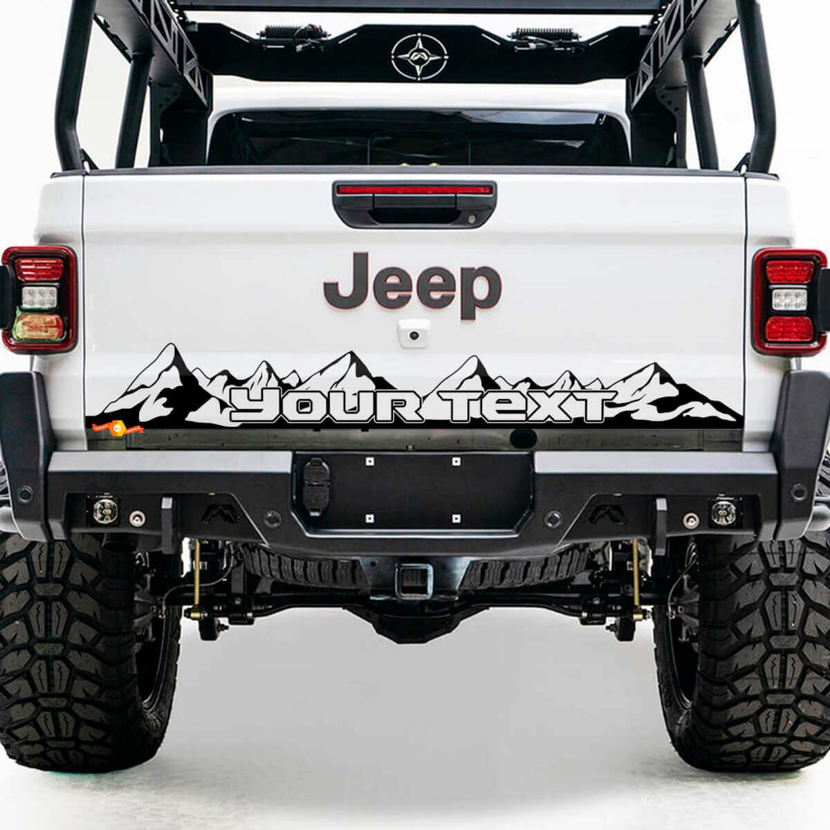 Autocollant en vinyle personnalisé style montagne pour hayon Jeep Gladiator JT
