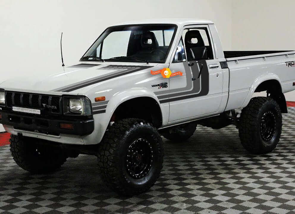 Kit d'autocollants vinyles vintage à triple bande latérale pour Toyota Hilux