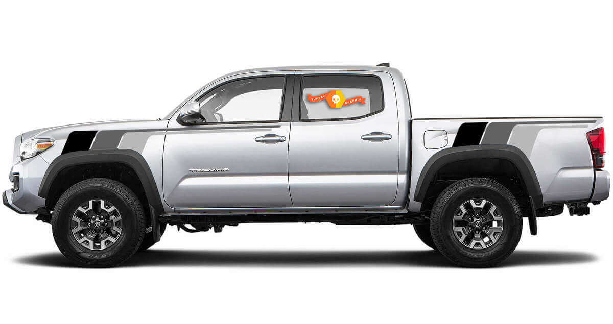 Autocollant Vinyle Latéral à Rayures Style Monochrome Rétro pour Toyota Tacoma