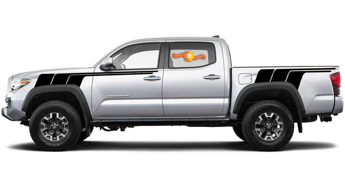 Kit d'autocollants vinyle à rayures latérales style rétro pour Toyota Tacoma Gen 2