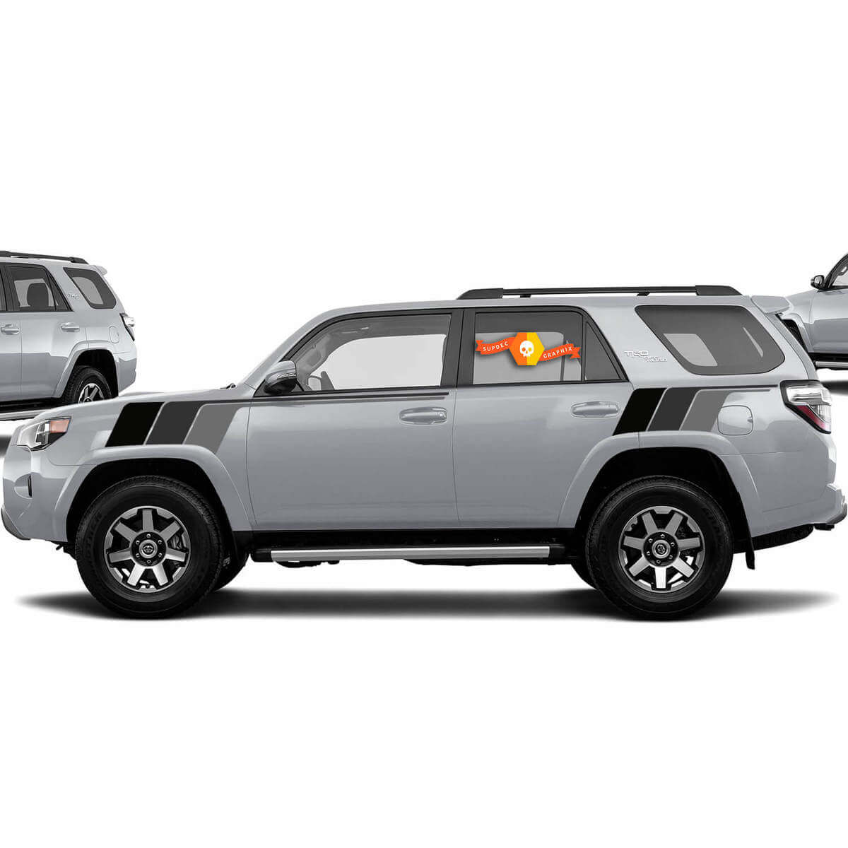 Autocollant Vinyle Latéral à Bandes Style Rétro Monochrome pour Toyota 4Runner