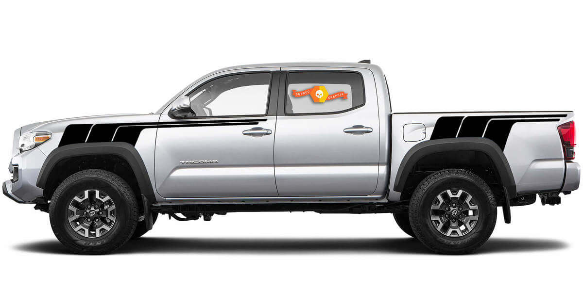 Autocollant Vinyle Latéral à Rayures Style Rétro pour Toyota Tundra