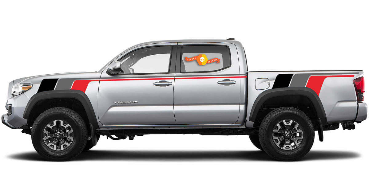 Autocollant Vinyle Latéral à Rayures de Course Style Rétro pour Toyota Tacoma