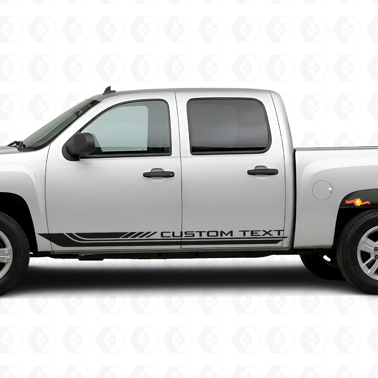 Bandes vinyle encadrées personnalisées pour porte et bas de caisse Chevrolet Silverado 1500 GMT900 2007-2013