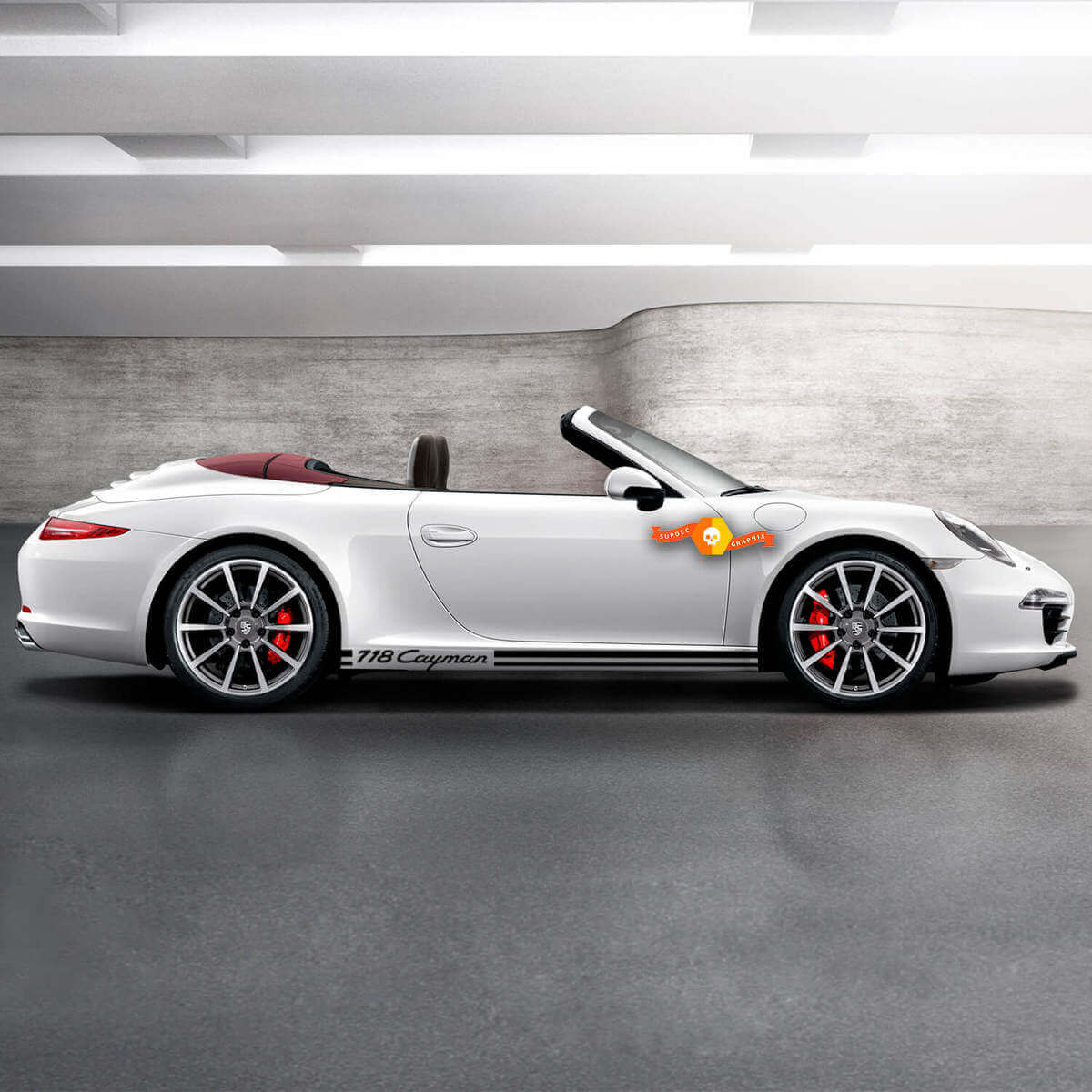 Autocollant Bande Seuil Latéral Lettrage Cayman Pour Porsche 718 Cayman