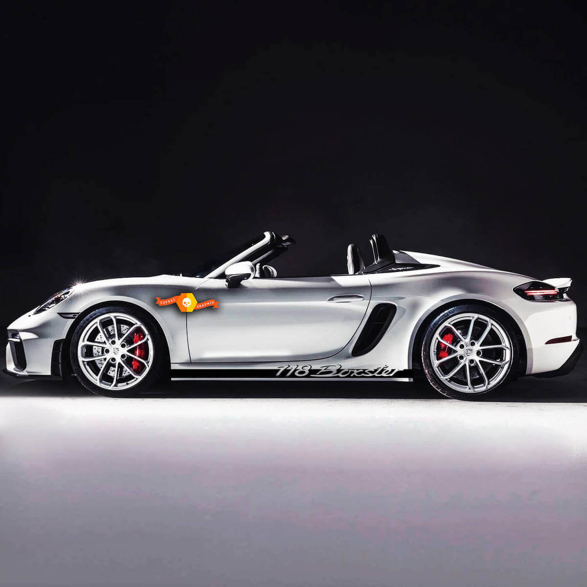 Lettrage Boxster Seuils Latéraux Bandes Autocollant Déco Pour Porsche 718 Boxster