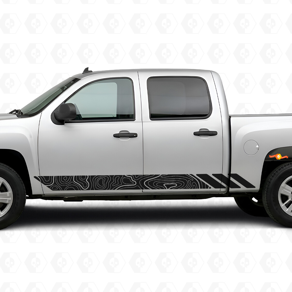Bandes en vinyle topographiques pour porte et bas de caisse Chevrolet Silverado 1500 GMT900 2007-2013