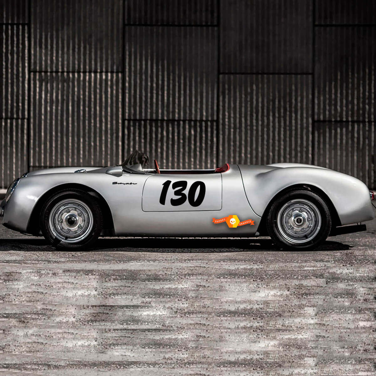 Porsche 130 Little Bastard James Dean Kit Bandes Latérales Autocollant PORSCHE 550
