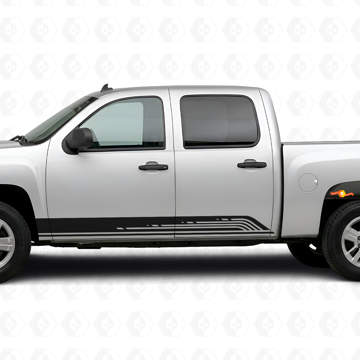 Bandes Vinyles Contour Parallèle Porte & Bas de Caisson pour Chevrolet Silverado 1500 GMT900 2007-2013