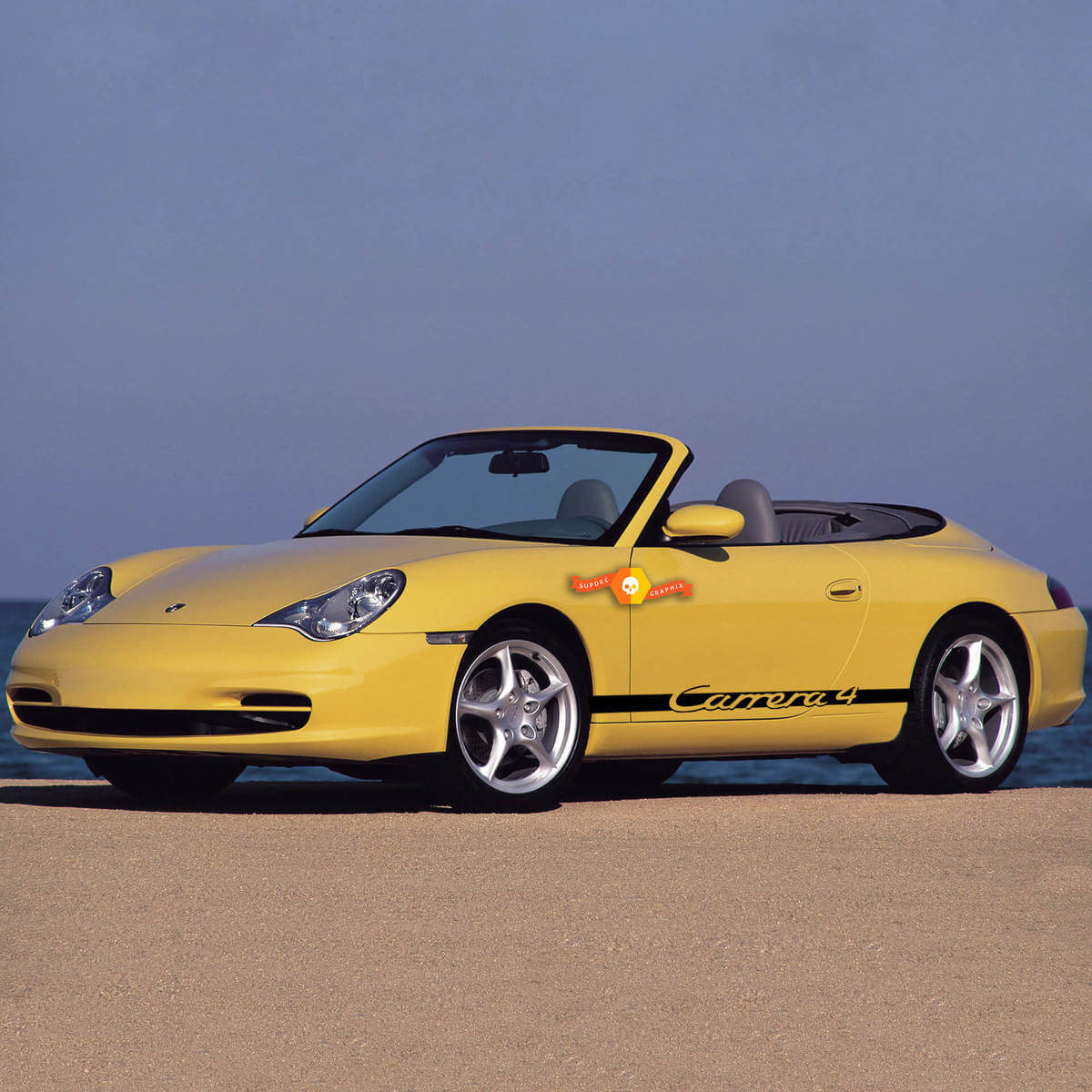 Autocollant Porsche Carrera 4 Rocker Panel Racing Side Stripes Sticker
