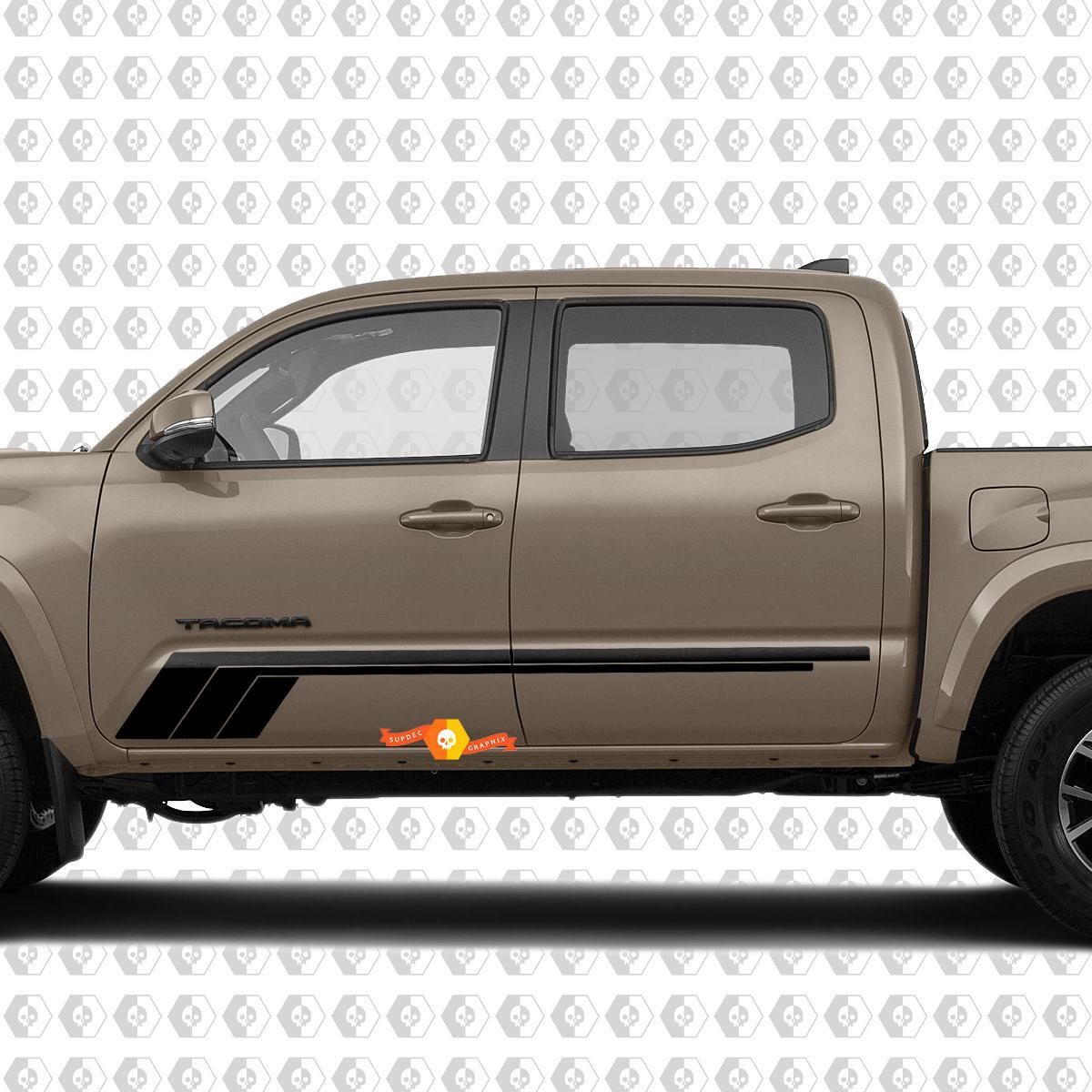 Autocollant Vinyle Latéral à Rayures Style Rétro Triple pour Toyota Tacoma 2016-2020