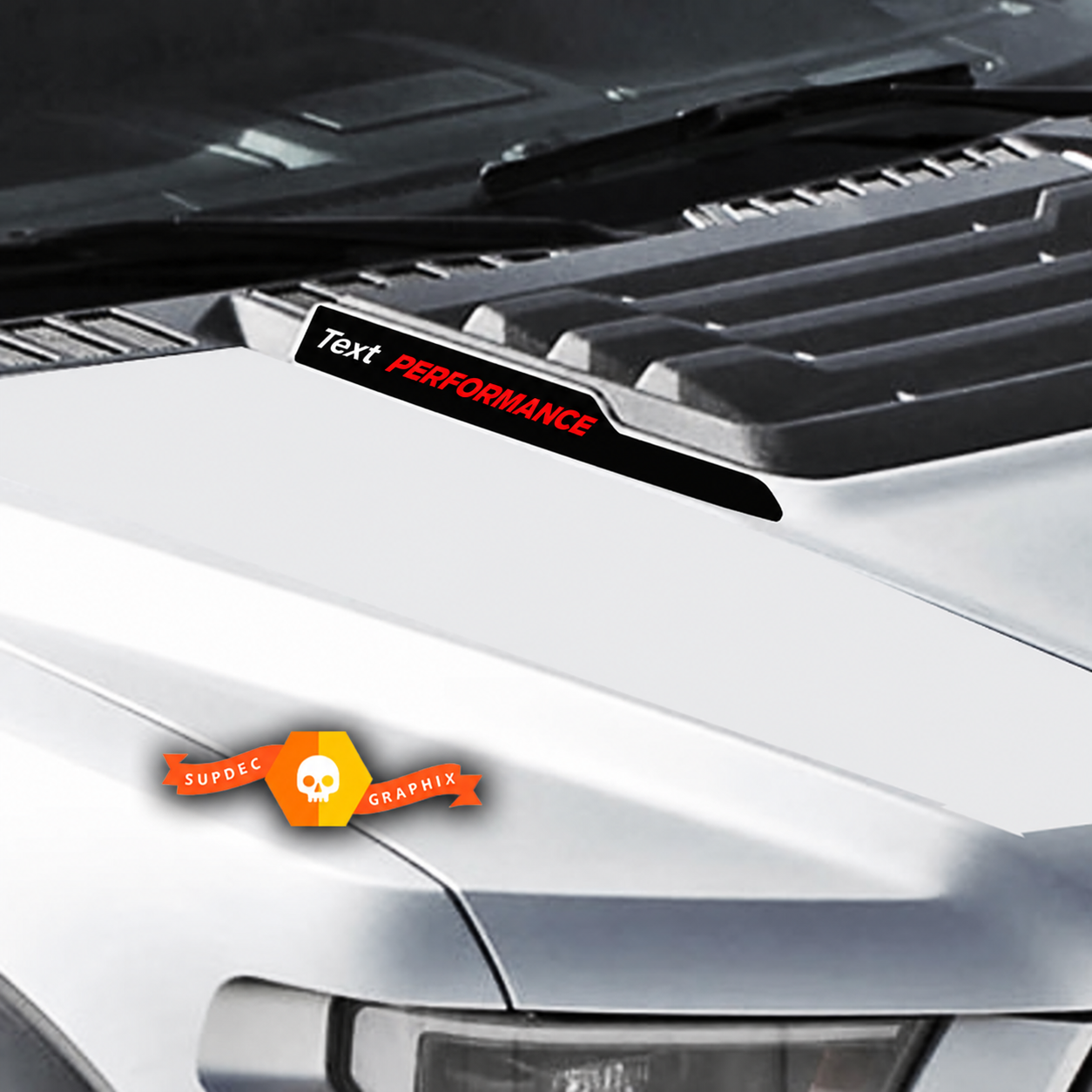 Autocollant en vinyle PERFORMANCE Cowl Pair pour capot de camion Ford