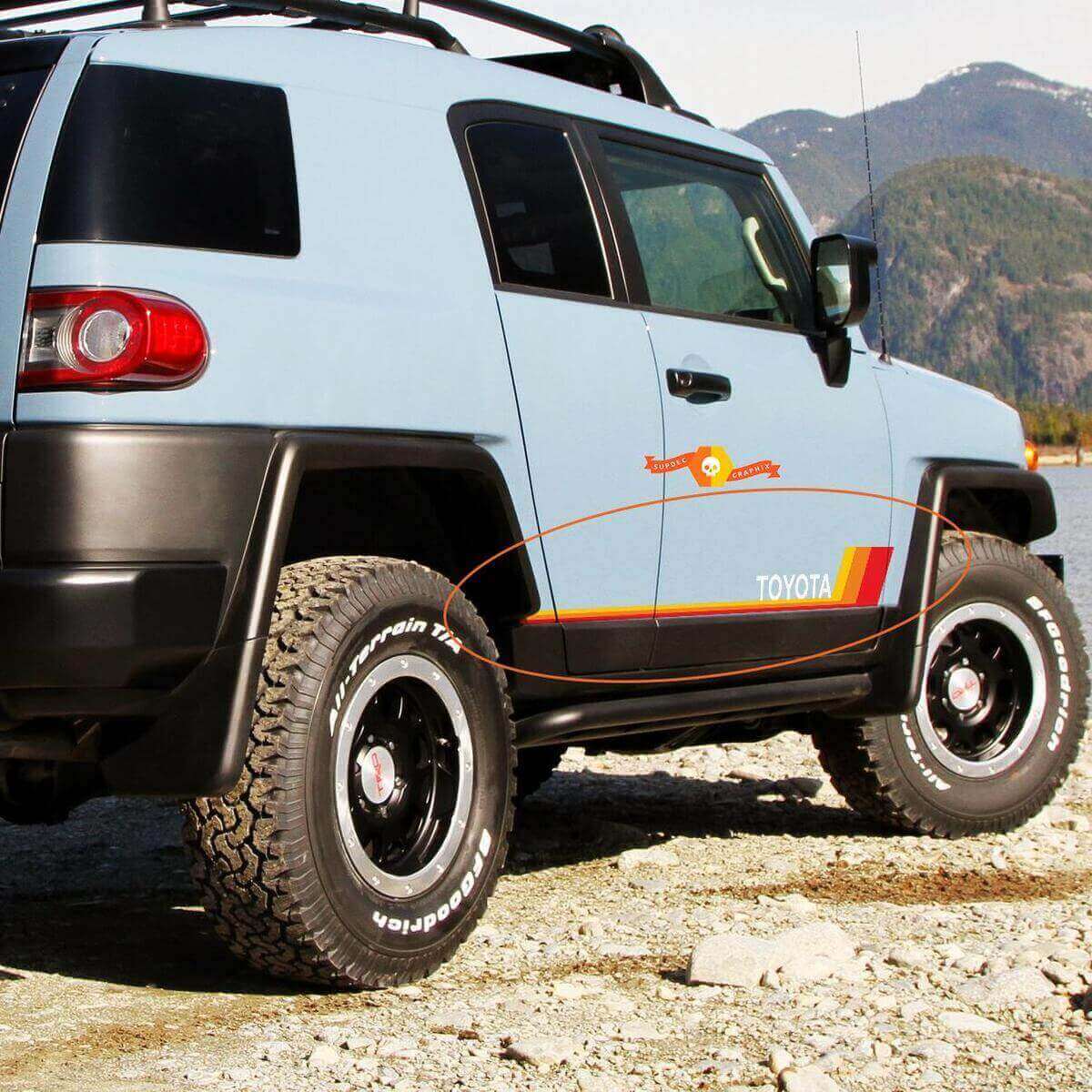 Kit d'autocollants en vinyle pour bandes latérales rétro pour Toyota FJ Cruiser