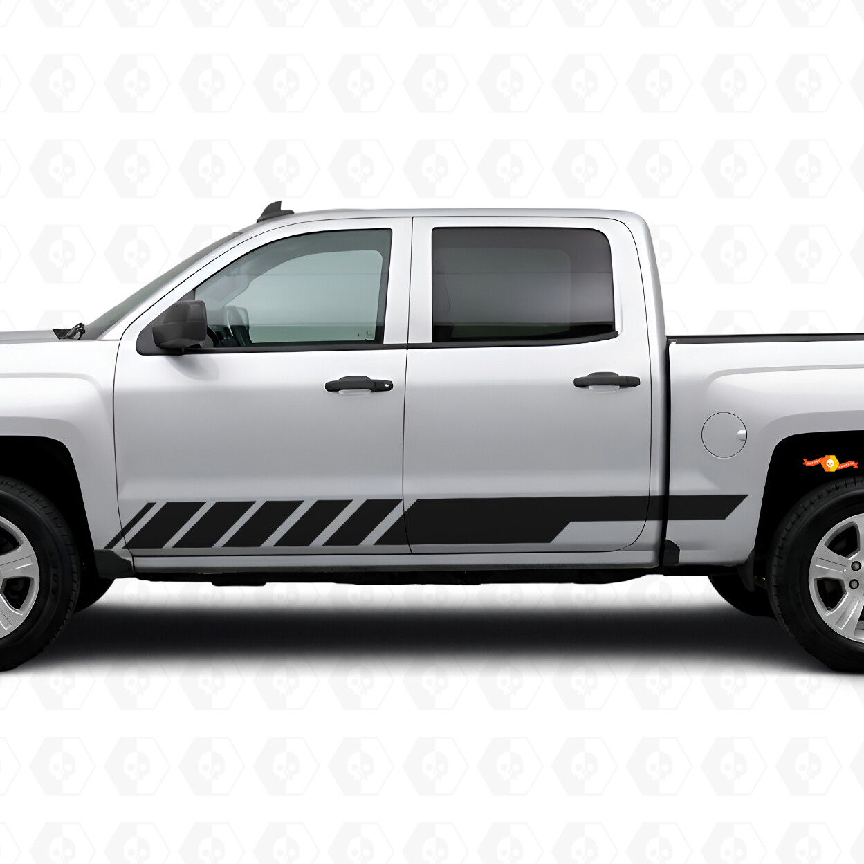 Bandes en vinyle inclinées pour porte de course et bas de caisse pour Chevrolet Silverado 1500 K2XX 2014-2019