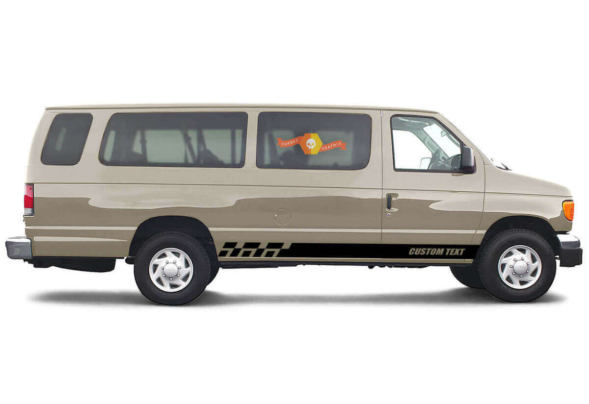 Autocollants Vinyle Latéraux Décorations Graphiques Corps Style Texte Personnalisé 4 Ensemble De 2 pour Ford E-Series