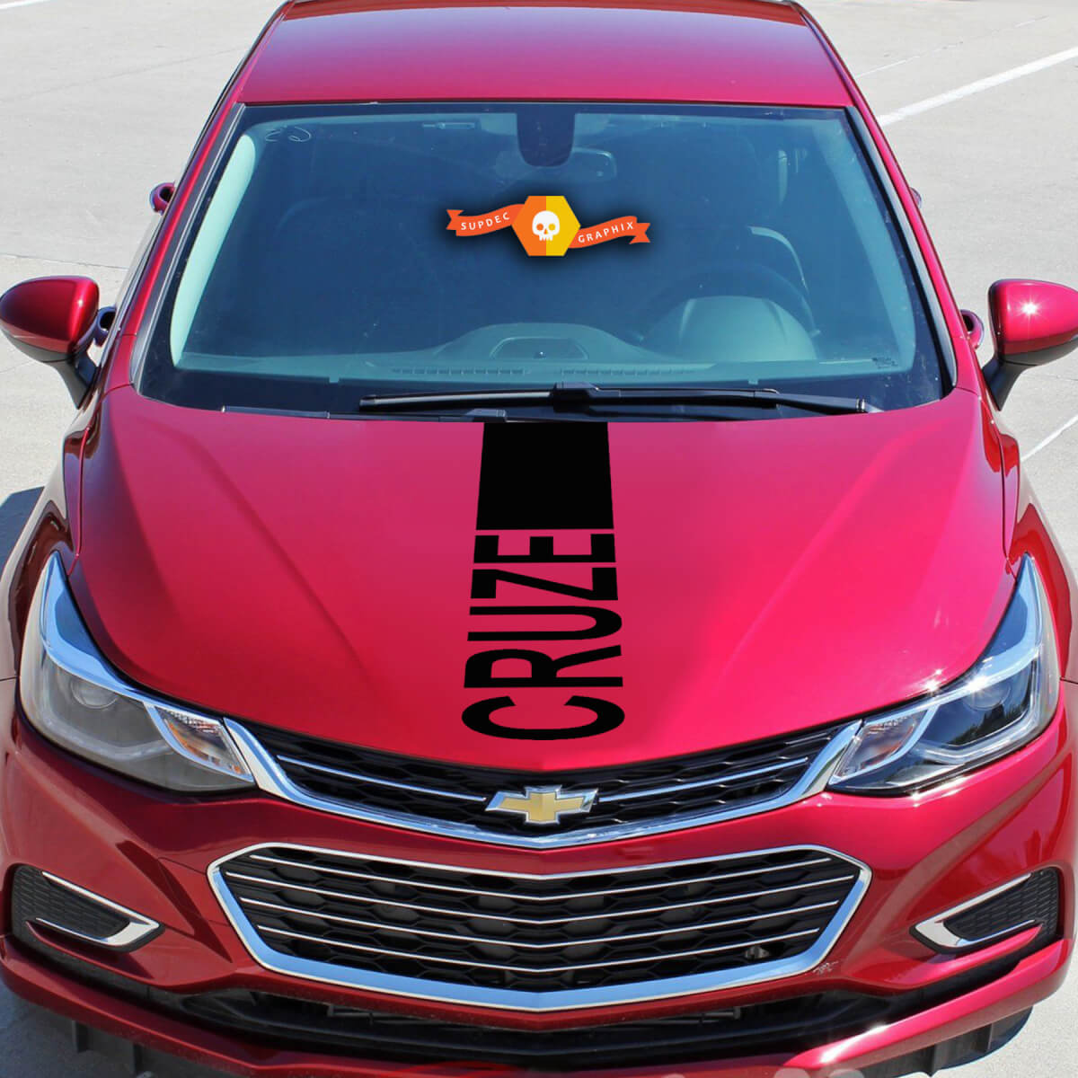 Kit de lettrage Hood Graphic Cruze Chevrolet Chevy Cruze - Rally Racing Stripe Sticker Decal vinyle
