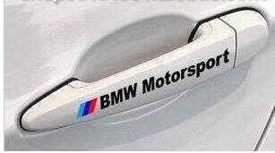 Autocollant logo emblème poignée de porte BMW Motorsport rouge (paire)
