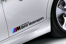 Paire de décalcomanies latérales de bas de caisse style BMW Motorsport pour modèles BMW M