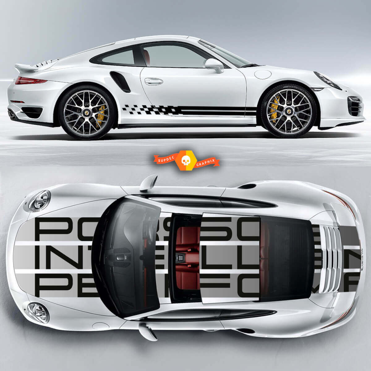 Kit d'autocollants vinyle bandes de course d'endurance pour Porsche 911 Carrera