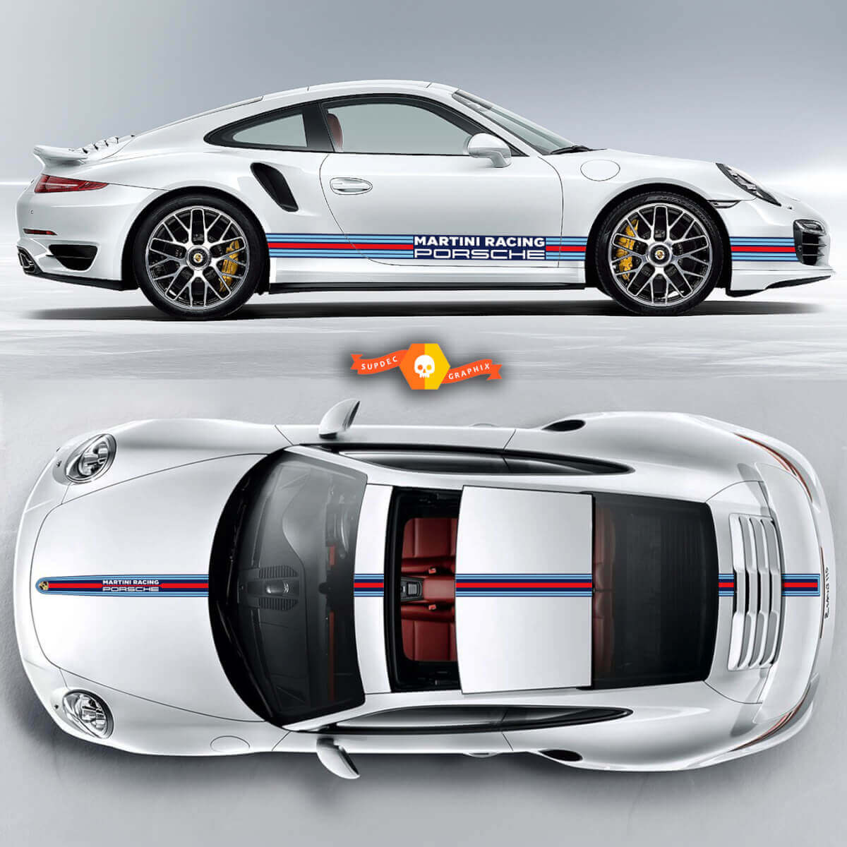 Porsche Martini Racing Stripes pour Carrera Cayman Boxster ou tout kit complet Porsche
