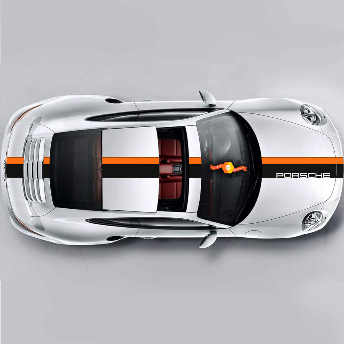 Ensemble d'autocollants graphiques à rayures pour Porsche Carrera Cayman Boxster ou toute Porsche
