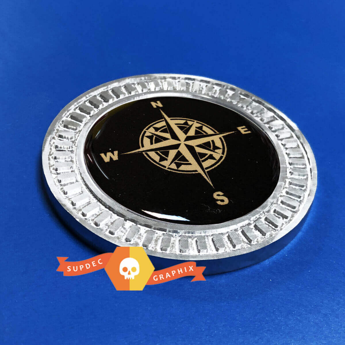 Emblème latéral en aluminium bombé 3D Compass pour Jeep Wrangler JL JK YJ TJ